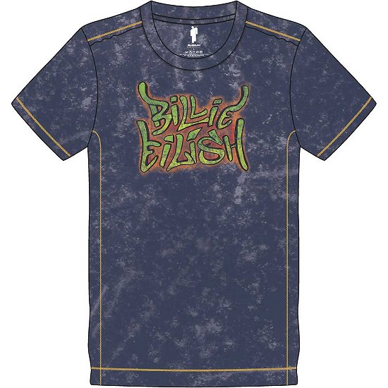 Billie Eilish Unisex T-Shirt: Graffiti (Wash Collection) - Billie Eilish - Fanituote -  - 5056368643460 - 