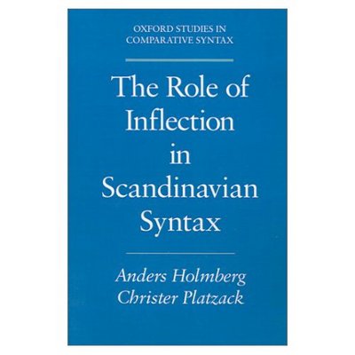 Cover for Holmberg, Anders (Associate Professor of Linguistics, Associate Professor of Linguistics, University of Ume^Doa, Sweden) · The Role of Inflection in Scandinavian Syntax - Oxford Studies in Comparative Syntax (Paperback Book) (1996)