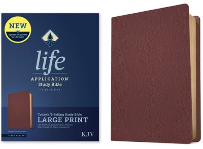 Cover for Tyndale · KJV Life Application Study Bible, Third Edition, Large Print (Genuine Leather, Burgundy, Red Letter) (Book) (2024)