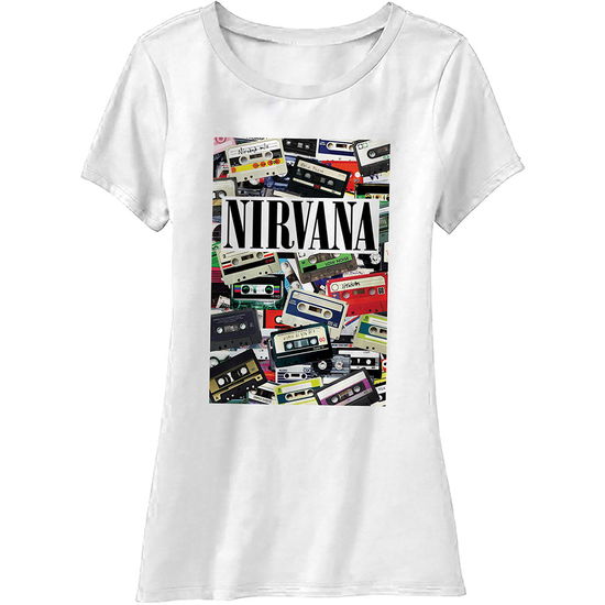 Nirvana Ladies T-Shirt: Cassettes - Nirvana - Fanituote -  - 5056012008461 - torstai 25. maaliskuuta 2021