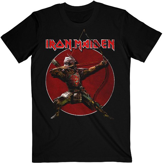 Cover for Iron Maiden · Iron Maiden Unisex T-Shirt: Senjutsu Eddie Archer Red Circle (T-shirt) [size L] [Black - Unisex edition]