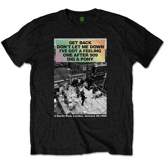 Cover for The Beatles · The Beatles Unisex T-Shirt: Rooftop Songs Gradient (T-shirt) [size S] [Black - Unisex edition]