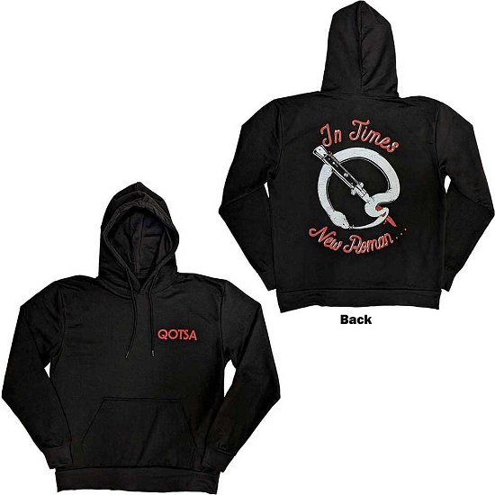 Queens Of The Stone Age Unisex Pullover Hoodie: Snake Logo (Back Print) - Queens Of The Stone Age - Gadżety -  - 5056737255461 - 
