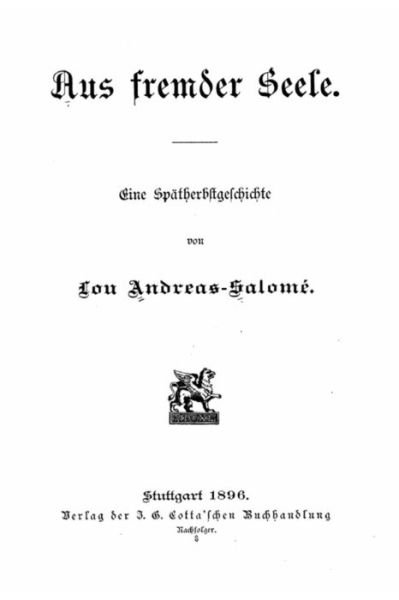 Cover for Lou Andreas-Salome · Aus fremder Seele (Paperback Bog) (2016)