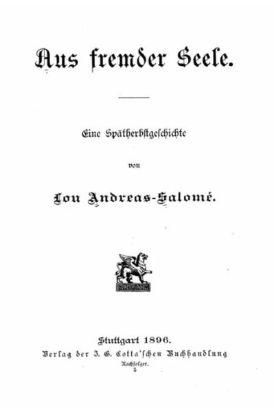 Cover for Lou Andreas-Salome · Aus fremder Seele (Paperback Book) (2016)