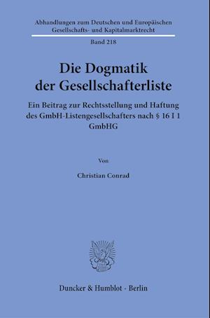 Cover for Christian Conrad · Die Dogmatik der Gesellschafterliste (Buch) (2023)