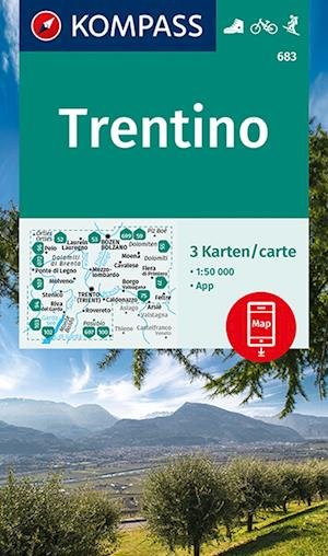 Cover for Kompass · Kompass Wanderkarte: Trentino, Kompass Wandern, Rad &amp; Skitouren 683 (Gebundenes Buch) (2021)