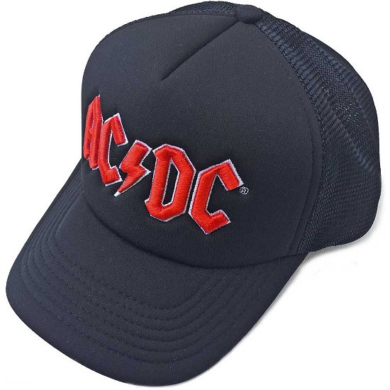 Cover for AC/DC · AC/DC Unisex Mesh Back Cap: Red Logo (CLOTHES) [Black - Unisex edition]