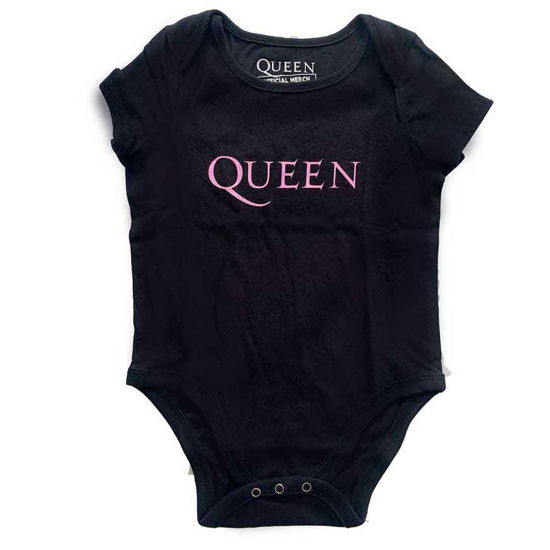 Cover for Queen · Queen Kids Baby Grow: Pink Logo (Black) (6-9 Months) (CLOTHES) [size 6-12mths] [Black - Kids edition] (2020)