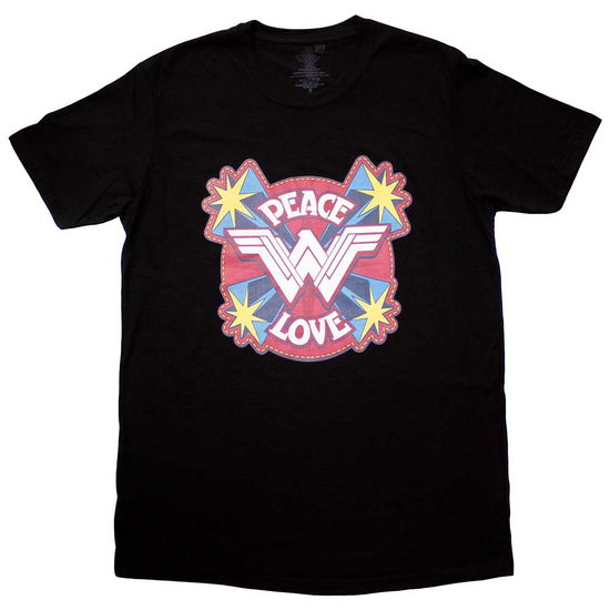 DC Comics Unisex T-Shirt: Wonder Woman Peace & Love - DC Comics - Merchandise -  - 5056737258462 - June 10, 2024