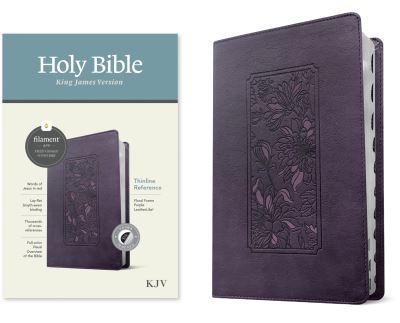 Cover for Tyndale · KJV Thinline Reference Bible, Filament Enabled Edition (Red Letter, LeatherLike, Floral Frame Purple, Indexed) (Book) (2023)