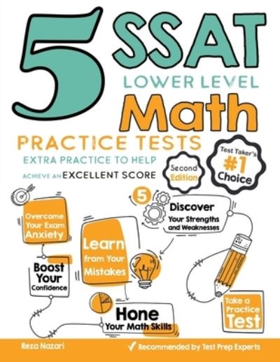 Cover for Reza Nazari · 5 SSAT Lower Level Math Practice Tests (Paperback Book) (2020)