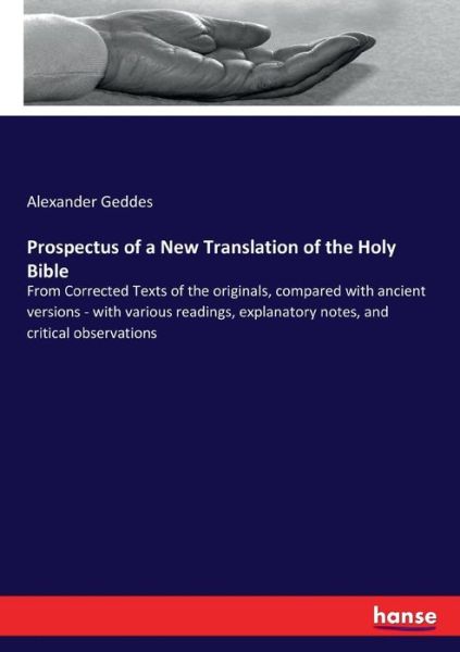 Cover for Geddes · Prospectus of a New Translation (Book) (2017)