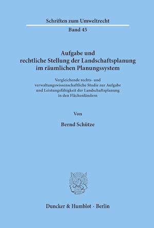 Cover for Schütze · Aufgabe und rechtliche Stellung (Buch) (1994)