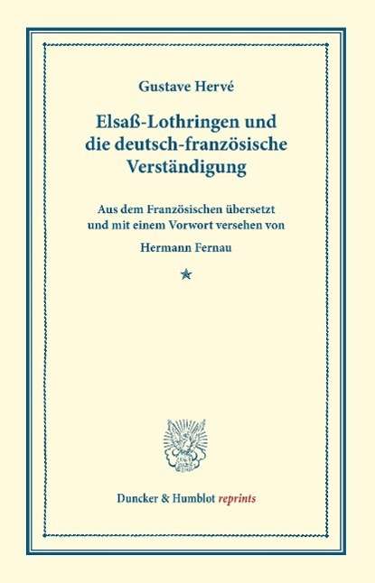 Cover for Hervé · Elsaß-Lothringen und die deutsch- (Book) (2013)