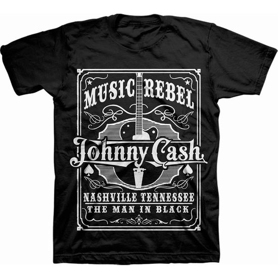 Cover for Johnny Cash · Johnny Cash Unisex T-Shirt: Music Rebel (Black) (T-shirt) [size S] [Black - Unisex edition] (2017)