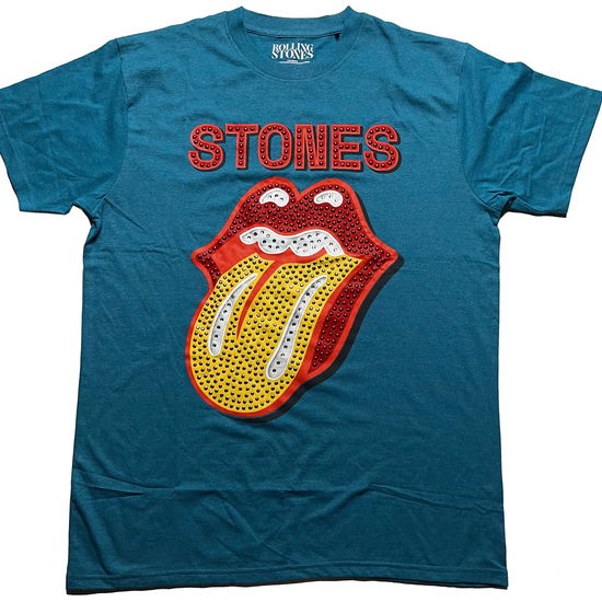 The Rolling Stones Unisex T-Shirt: Dia Tongue (Embellished) - The Rolling Stones - Merchandise -  - 5056561043463 - July 4, 2022