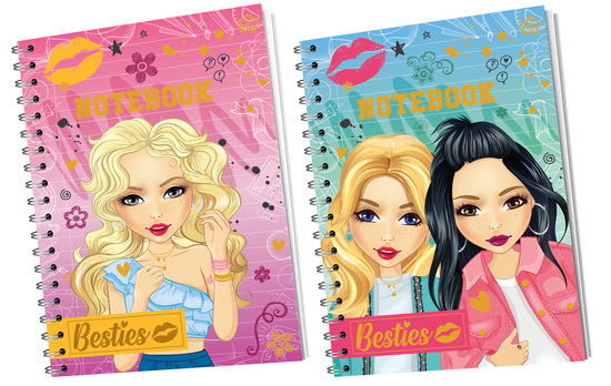 Cover for Besties · Notebook A5 - 60 ruled sheets 2 ass. (Toys) (2023)