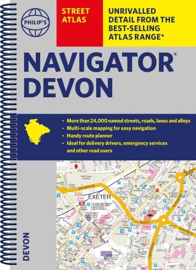 Cover for Philip's Maps · Philip's Navigator Street Atlas Devon - Philip's Street Atlas (Spiralbuch) (2024)