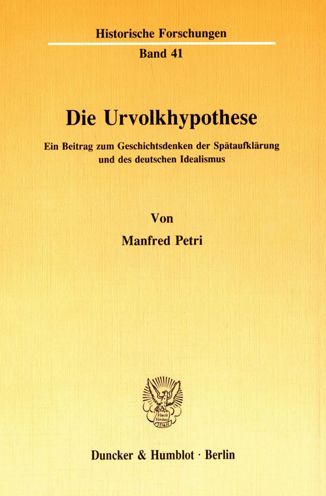 Cover for Petri · Die Urvolkhypothese. (Book) (1990)