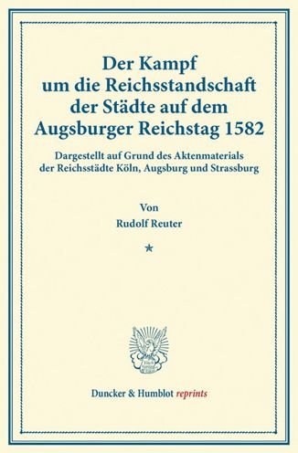 Cover for Reuter · Der Kampf um die Reichsstandscha (Book) (2013)