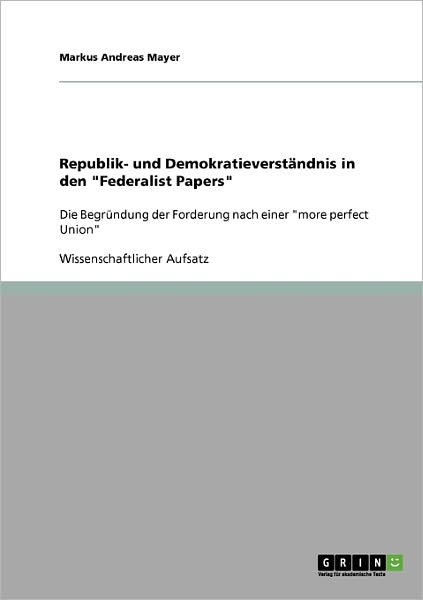 Cover for Mayer · Republik- und Demokratieverständn (Book) [German edition] (2008)