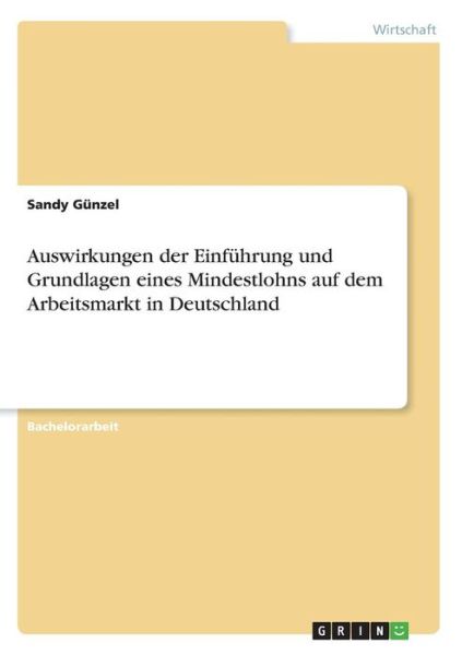 Cover for Günzel · Auswirkungen der Einführung und (Book)