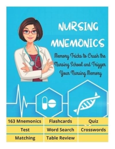 Cover for David Fletcher · NURSING MNEMONICS - 163 Mnemonics, Flashcards, Quiz, Test, Word Search, Crosswords, Matching, Table Review: Best Help Studying for NCLEX, Memory Tricks to Crush the Nursing School and Trigger Your Nursing Memory (Taschenbuch) (2021)