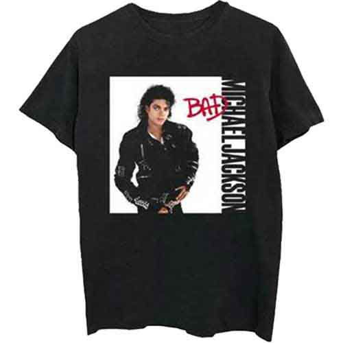 Cover for Michael Jackson · Michael Jackson Unisex T-Shirt: Bad (T-shirt) [size L] [Black - Unisex edition]
