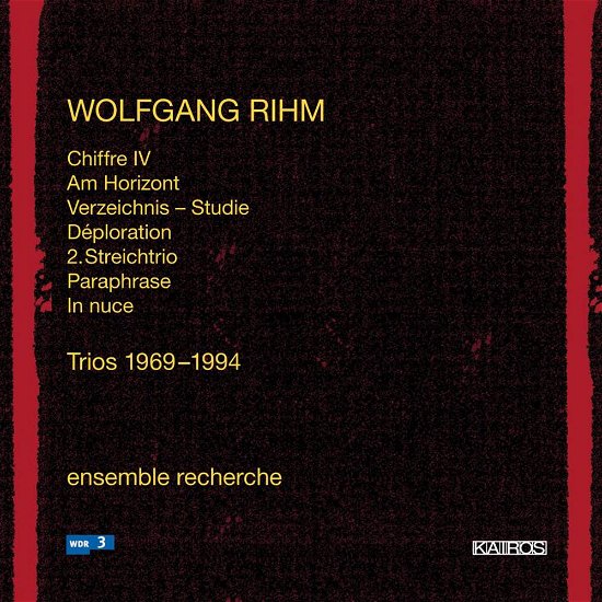 Cover for W. Rihm · Trios 1969-1994 (CD) (2009)