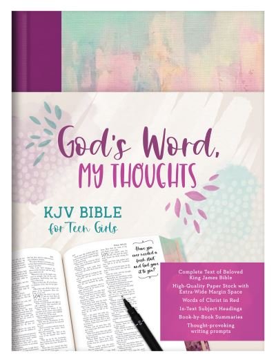 Cover for Compiled by Barbour Staff · God's Word, My Thoughts KJV Bible for Teen Girls (Hardcover Book) (2022)