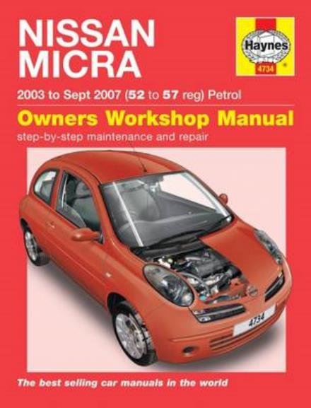 Cover for Haynes Publishing · Nissan Micra (03 - Oct 10) Haynes Repair Manual: 45202 (Paperback Bog) (2015)