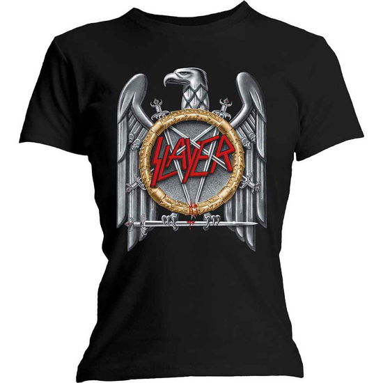 Slayer Ladies T-Shirt: Silver Eagle - Slayer - Marchandise - Global - Apparel - 5056170621465 - 