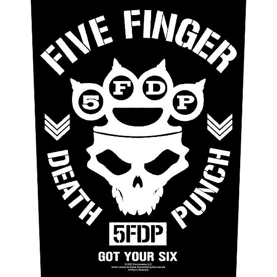 Five Finger Death Punch Back Patch: Got Your Six - Five Finger Death Punch - Merchandise -  - 5056365722465 - 