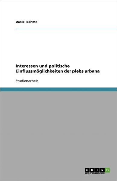 Cover for Böhme · Interessen und politische Einflus (Book) [German edition] (2007)