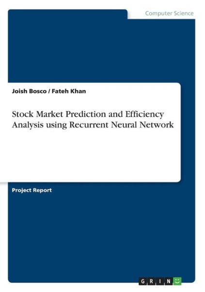 Cover for Bosco · Stock Market Prediction and Effic (Book)