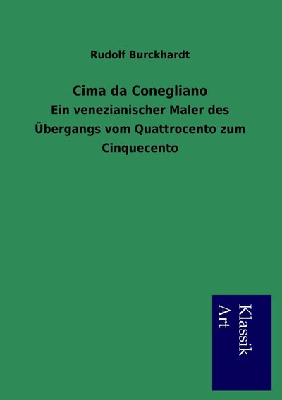 Cover for Burckhardt · Cima da Conegliano (Book)