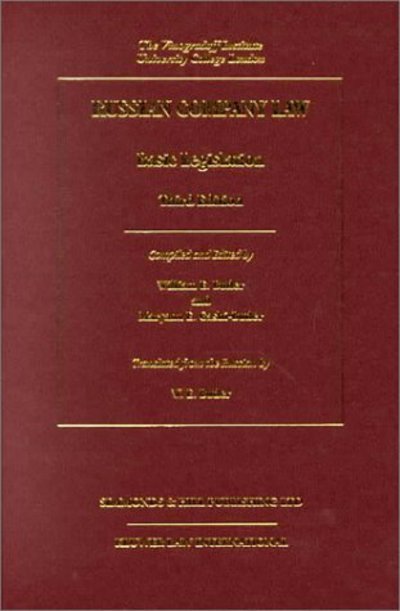 William E. Butler · Russian Company Law: Basic Legislation (Hardcover bog) [3 New edition] (2000)