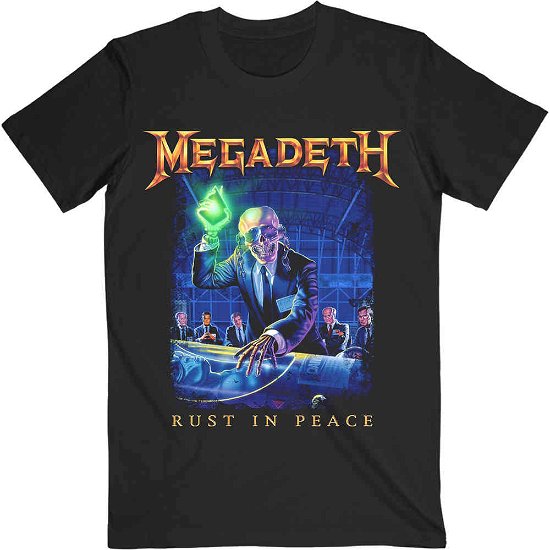 Cover for Megadeth · Megadeth Unisex T-Shirt: Rust In Peace Track list (Back Print) (T-shirt) [size L] [Black - Unisex edition]