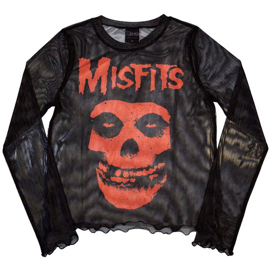 Cover for Misfits · Misfits Ladies Crop Top: Orange Logo &amp; Skull (Black) (Mesh) (XX-Small) (Bekleidung) [size XXS] (2024)