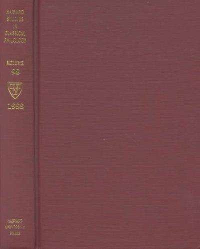 Cover for Richard Thomas · Harvard Studies in Classical Philology, Volume 98 - Harvard Studies in Classical Philology (Hardcover bog) (1999)