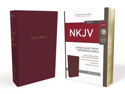 Cover for Thomas Thomas Nelson · NKJV, Reference Bible, Super Giant Print, Leather-Look, Burgundy, Red Letter Edition, Comfort Print (Bok) (2018)