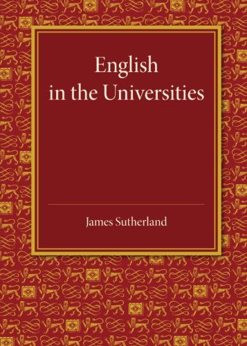 Cover for James Sutherland · English in the Universities: An Inaugural Lecture (Paperback Bog) (2013)