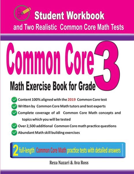 Cover for Reza Nazari · Common Core Math Exercise Book for Grade 3 (Paperback Book) (2019)
