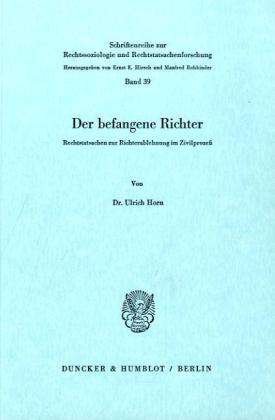 Cover for Horn · Der befangene Richter. (Book) (1977)
