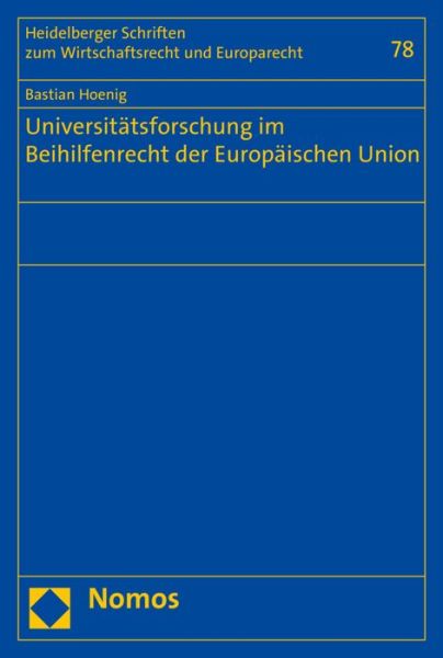 Cover for Hoenig · Universitätsforschung im Beihilf (Book) (2016)