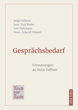 Cover for Antje Vollmer · Gesprächsbedarf (Book) (2024)