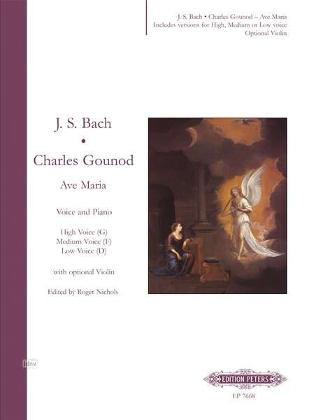 Ave Maria (High Voice: G; Medium Voice: F; Low Voice: D) - Johann Sebastian Bach - Książki - Edition Peters - 9790577084466 - 9 marca 2004