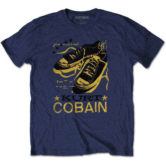 Cover for Kurt Cobain · Kurt Cobain Kids T-Shirt: Laces (Navy Blue) (9-10 Years) (T-shirt) [size 9-10yrs] [Blue - Kids edition] (2020)