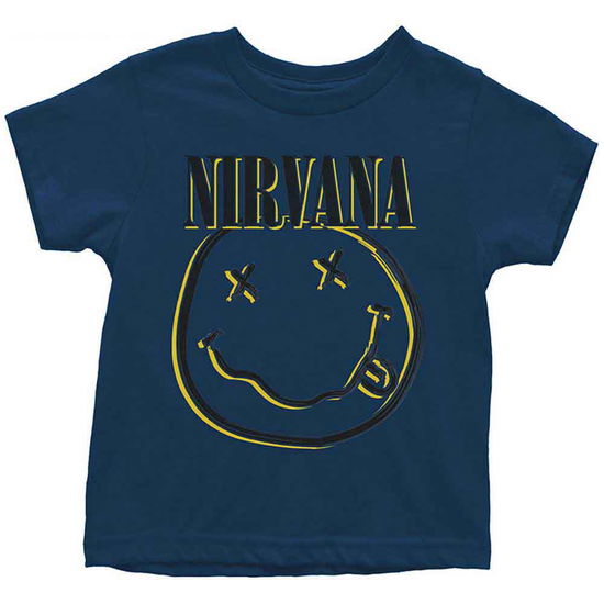 Cover for Nirvana · Nirvana Kids Toddler T-Shirt: Inverse Happy Face (12 Months) (T-shirt) [size 6-12mths] [Blue - Kids edition]